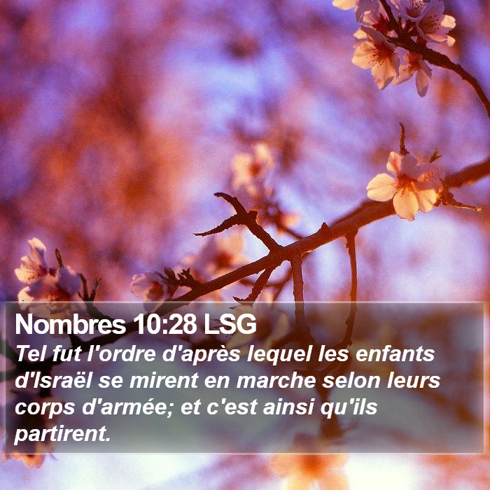 Nombres 10:28 LSG Bible Study