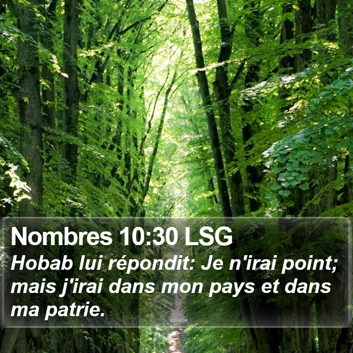 Nombres 10:30 LSG Bible Study