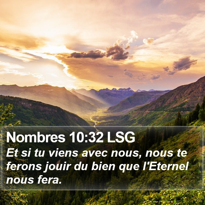 Nombres 10:32 LSG Bible Study