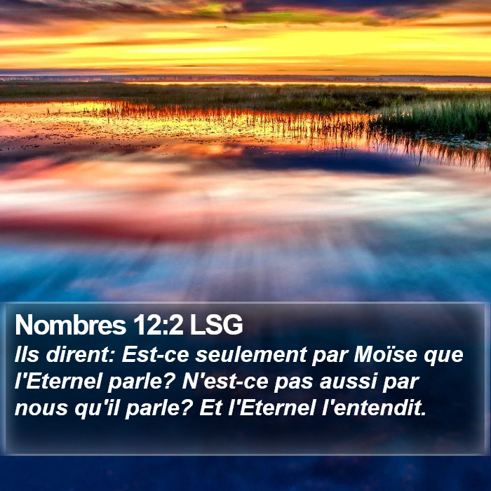 Nombres 12:2 LSG Bible Study