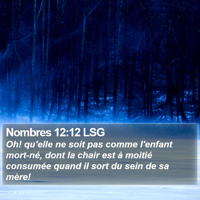Nombres 12:12 LSG Bible Study