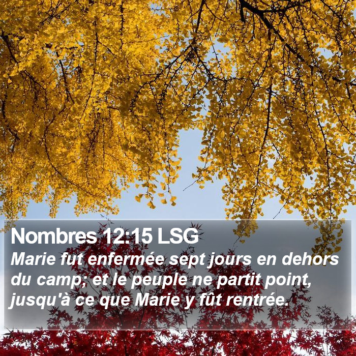 Nombres 12:15 LSG Bible Study
