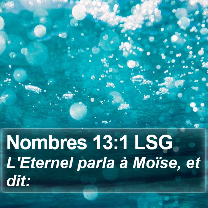 Nombres 13:1 LSG Bible Study