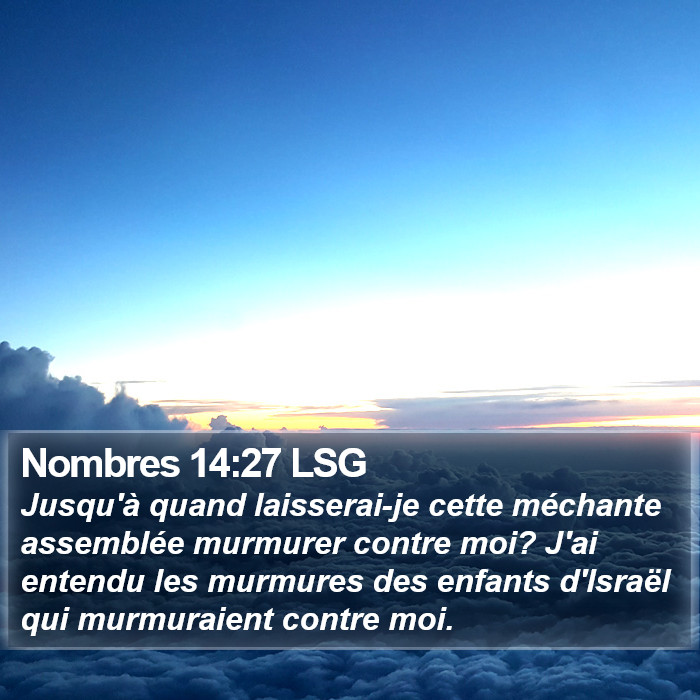 Nombres 14:27 LSG Bible Study