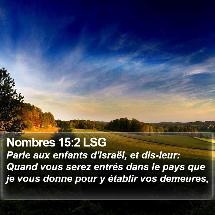 Nombres 15:2 LSG Bible Study