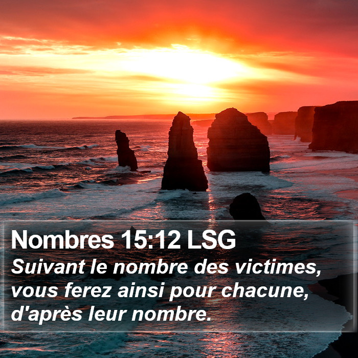 Nombres 15:12 LSG Bible Study