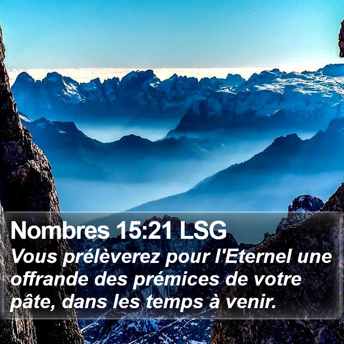 Nombres 15:21 LSG Bible Study