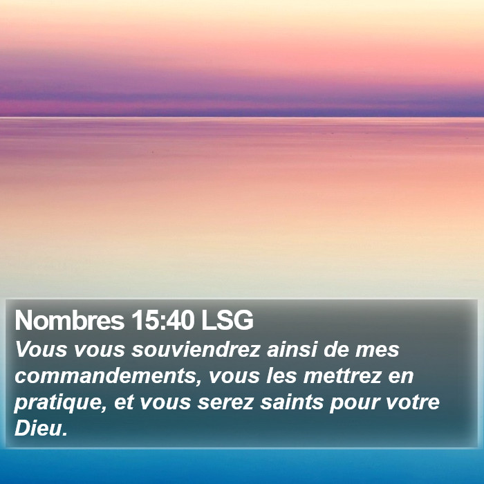 Nombres 15:40 LSG Bible Study