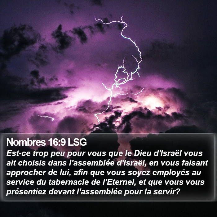 Nombres 16:9 LSG Bible Study