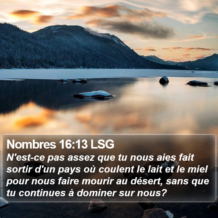 Nombres 16:13 LSG Bible Study