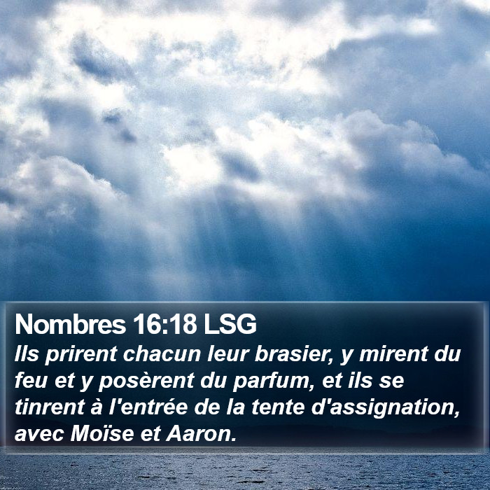 Nombres 16:18 LSG Bible Study