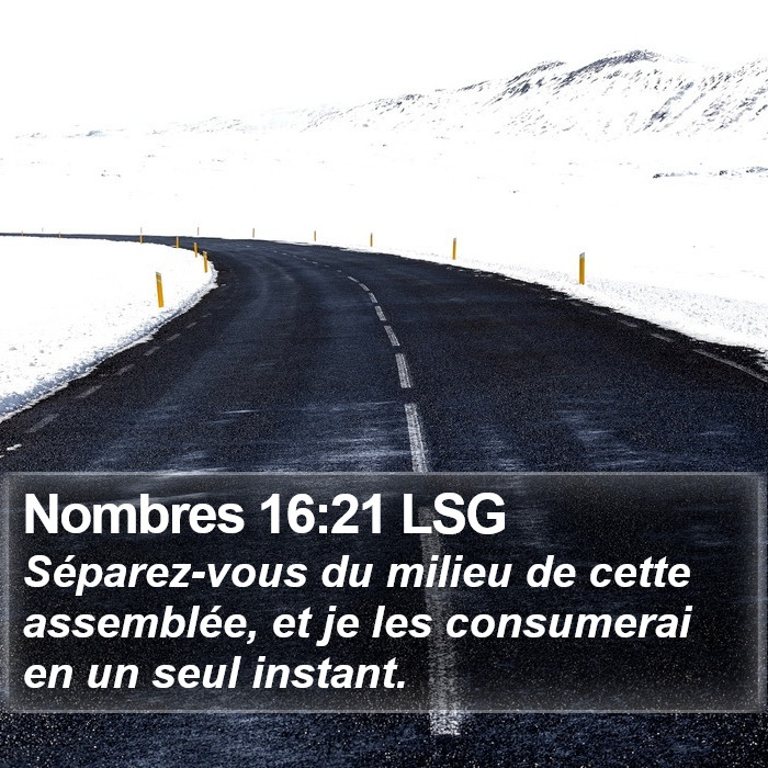 Nombres 16:21 LSG Bible Study