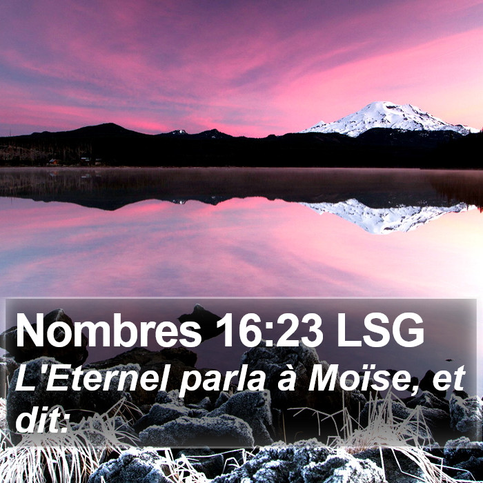 Nombres 16:23 LSG Bible Study