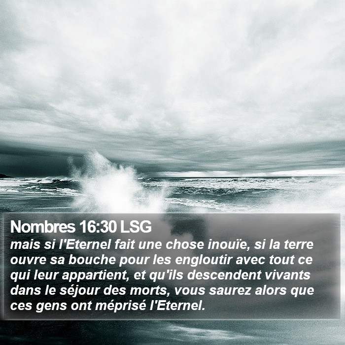Nombres 16:30 LSG Bible Study