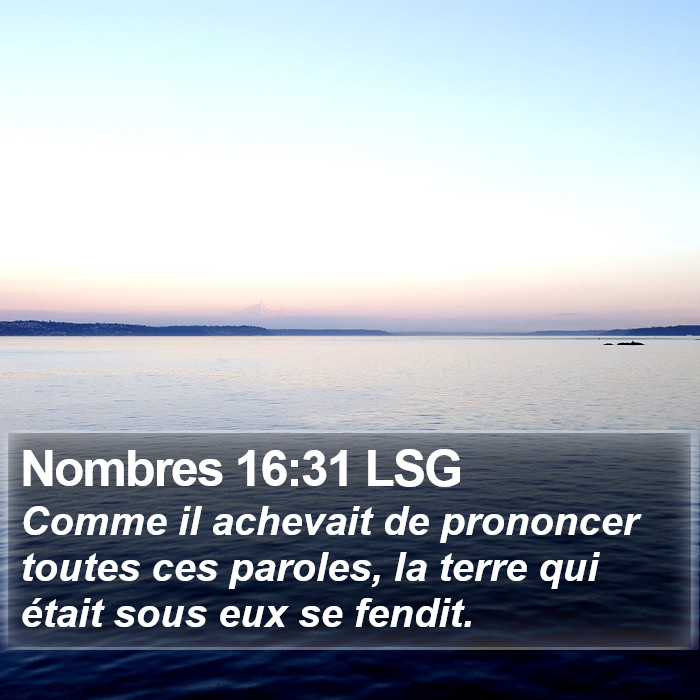 Nombres 16:31 LSG Bible Study
