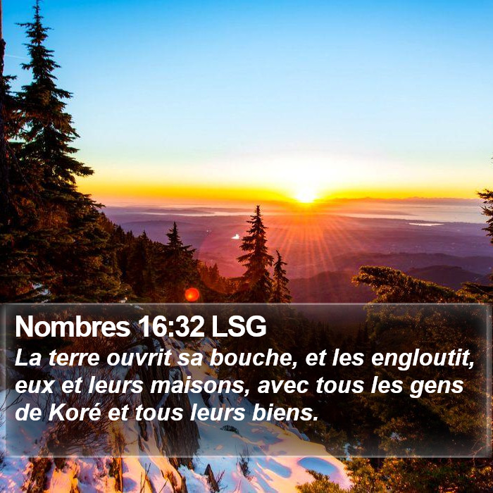 Nombres 16:32 LSG Bible Study