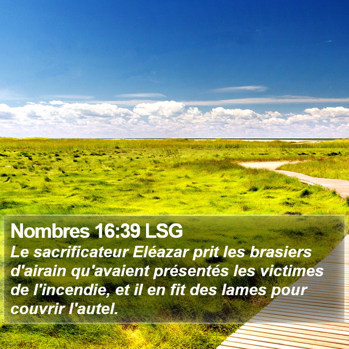 Nombres 16:39 LSG Bible Study