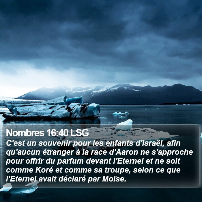Nombres 16:40 LSG Bible Study
