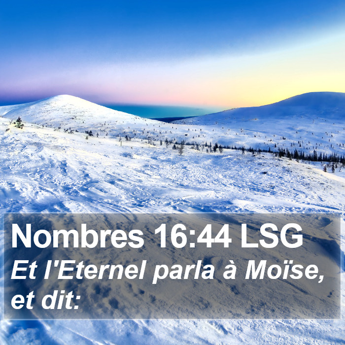 Nombres 16:44 LSG Bible Study