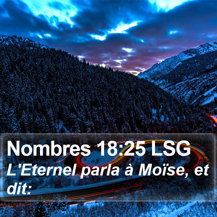 Nombres 18:25 LSG Bible Study