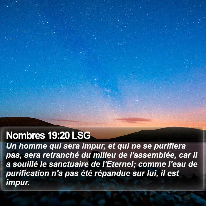 Nombres 19:20 LSG Bible Study
