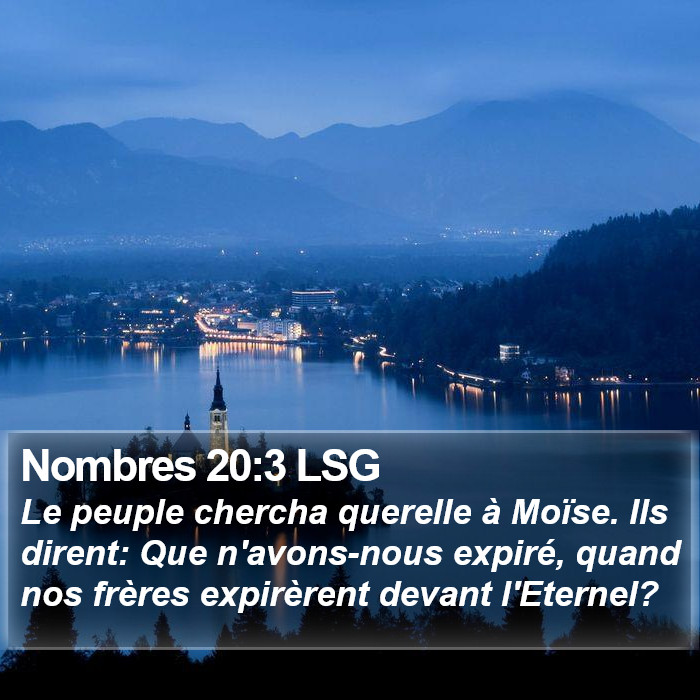 Nombres 20:3 LSG Bible Study