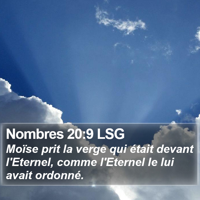 Nombres 20:9 LSG Bible Study