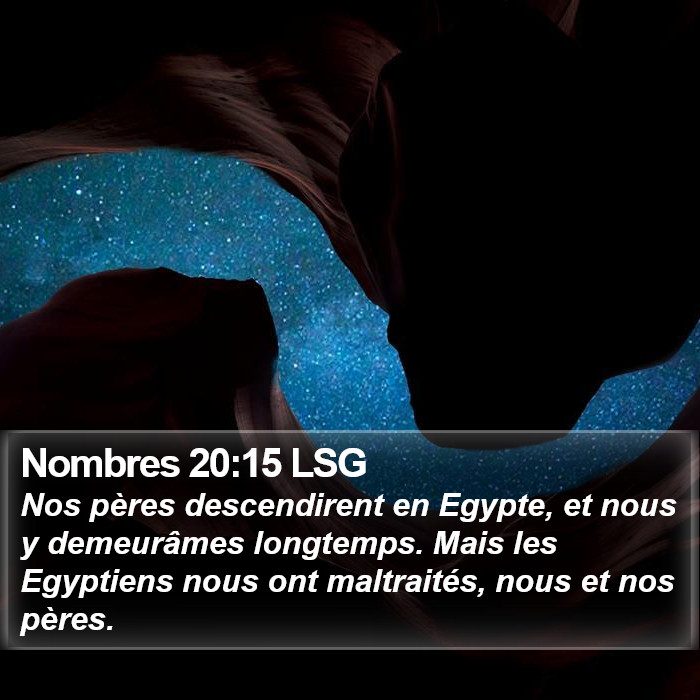 Nombres 20:15 LSG Bible Study