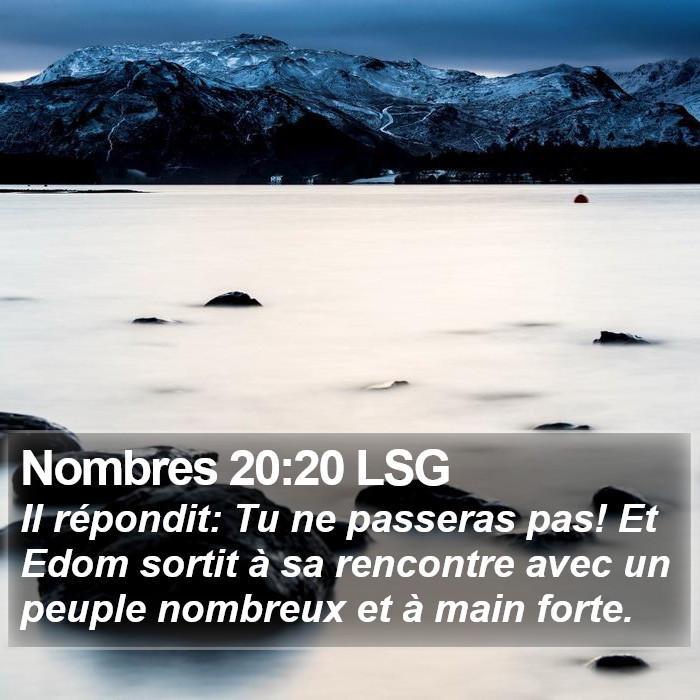 Nombres 20:20 LSG Bible Study