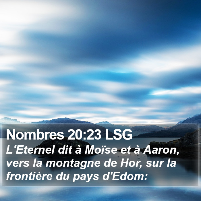 Nombres 20:23 LSG Bible Study