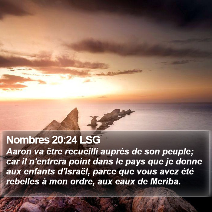 Nombres 20:24 LSG Bible Study