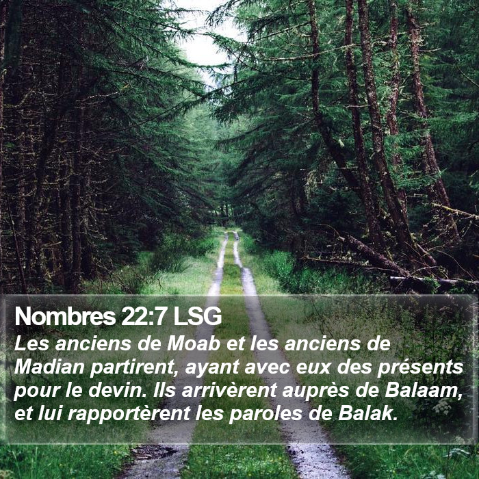 Nombres 22:7 LSG Bible Study