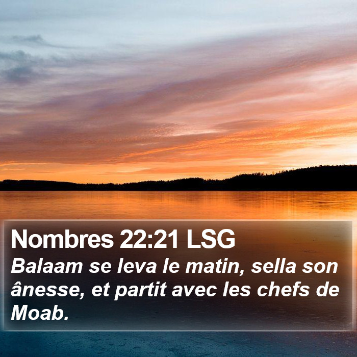 Nombres 22:21 LSG Bible Study