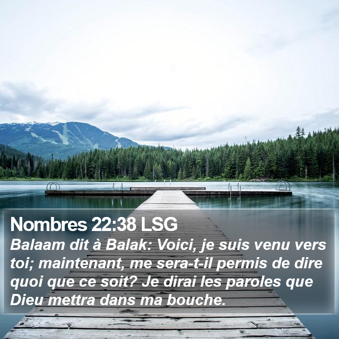 Nombres 22:38 LSG Bible Study