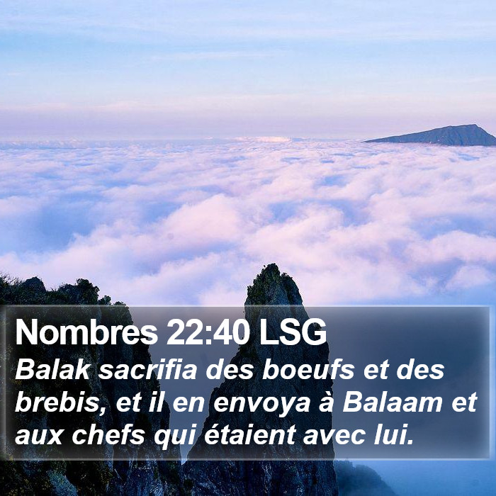 Nombres 22:40 LSG Bible Study