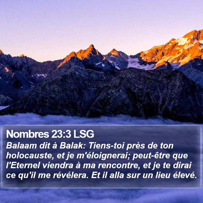 Nombres 23:3 LSG Bible Study