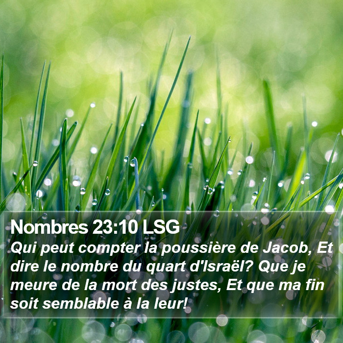 Nombres 23:10 LSG Bible Study