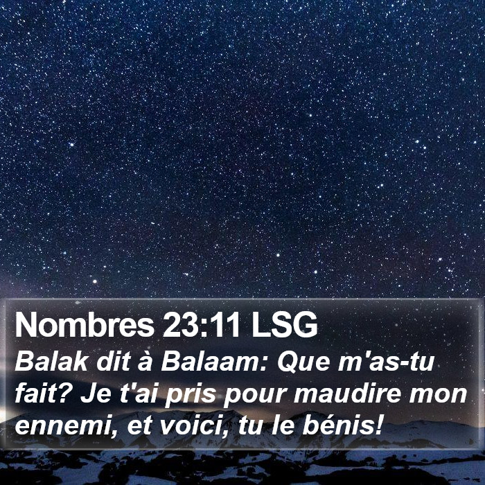 Nombres 23:11 LSG Bible Study