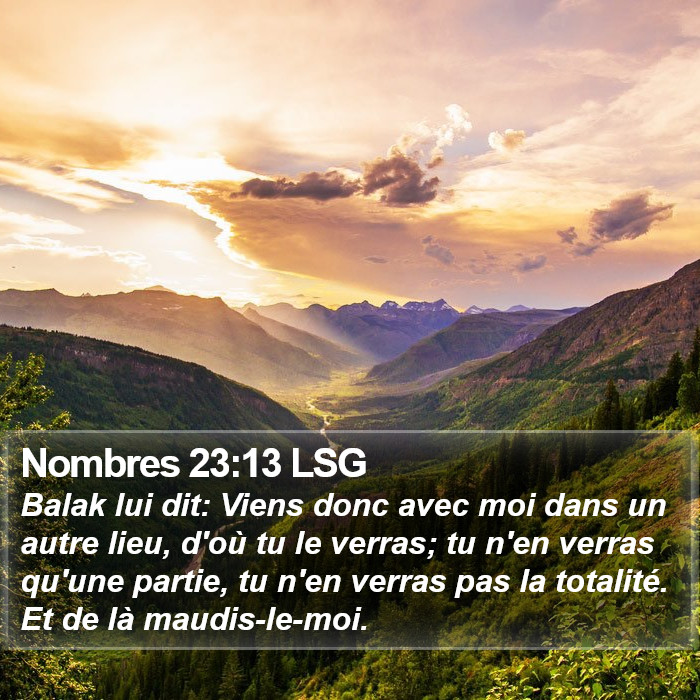 Nombres 23:13 LSG Bible Study