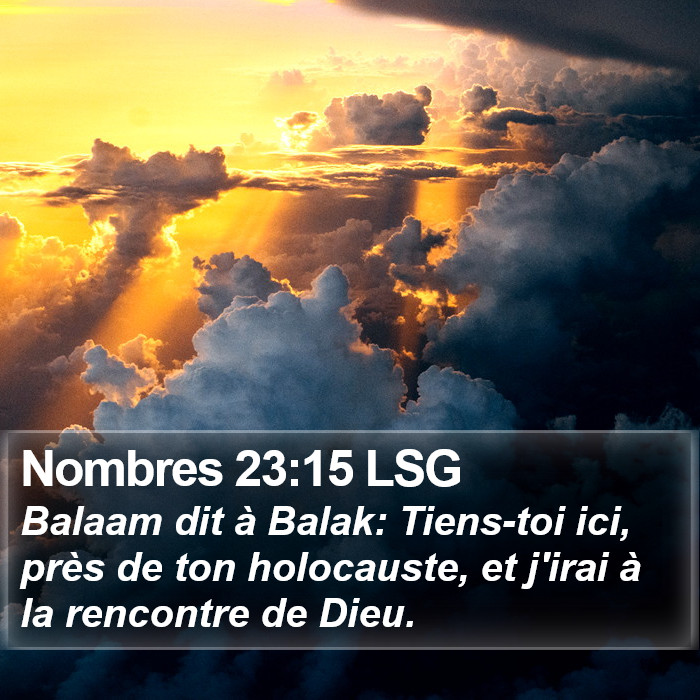 Nombres 23:15 LSG Bible Study