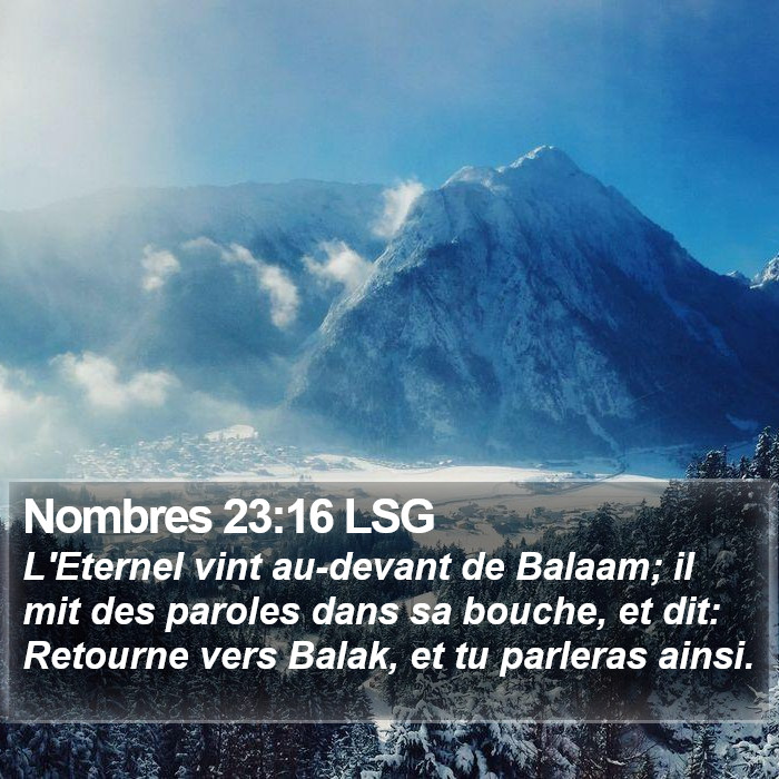 Nombres 23:16 LSG Bible Study