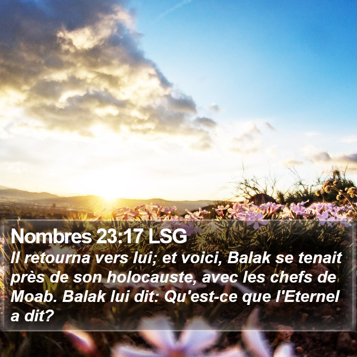 Nombres 23:17 LSG Bible Study