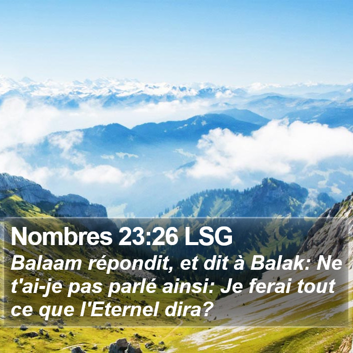 Nombres 23:26 LSG Bible Study