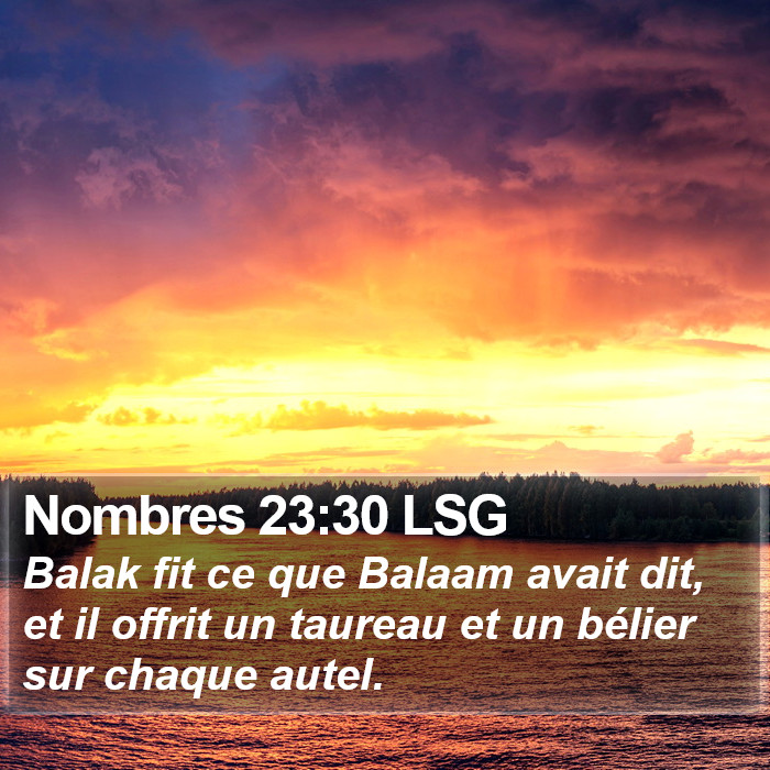Nombres 23:30 LSG Bible Study