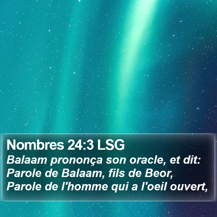 Nombres 24:3 LSG Bible Study