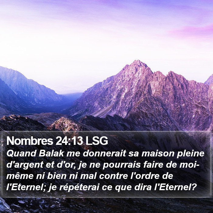 Nombres 24:13 LSG Bible Study
