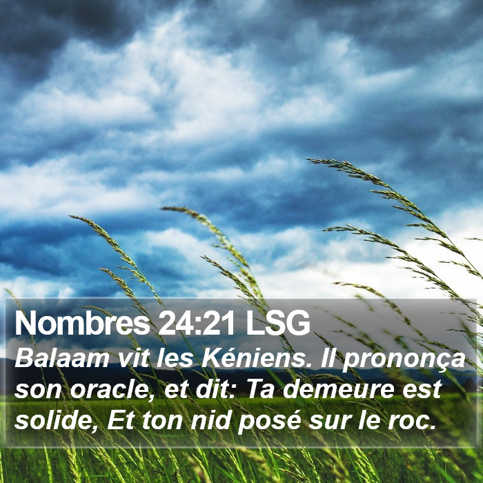 Nombres 24:21 LSG Bible Study