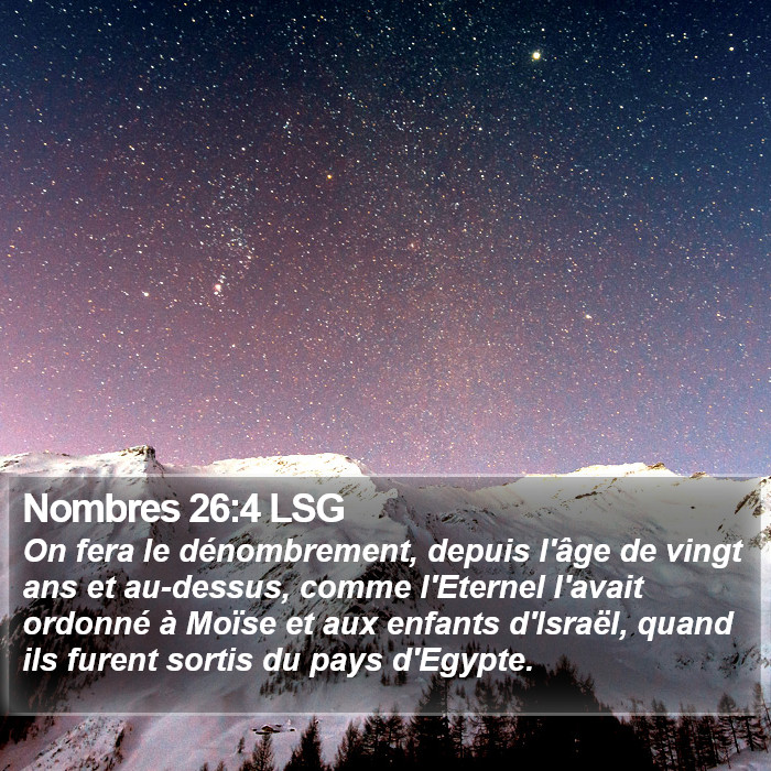 Nombres 26:4 LSG Bible Study