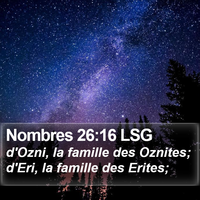 Nombres 26:16 LSG Bible Study