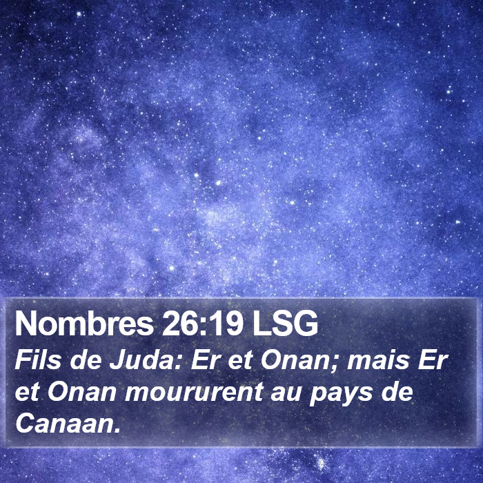 Nombres 26:19 LSG Bible Study